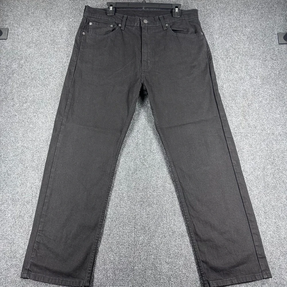 Levi's 505 Jeans Mens 36x29 W36 L29 Black Regular Fit Straight Leg Denim